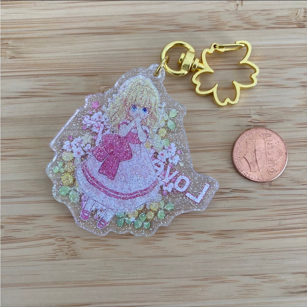 Rare glitter flake Who Made me a princess acrylic keychain - Picture 2 of 2
